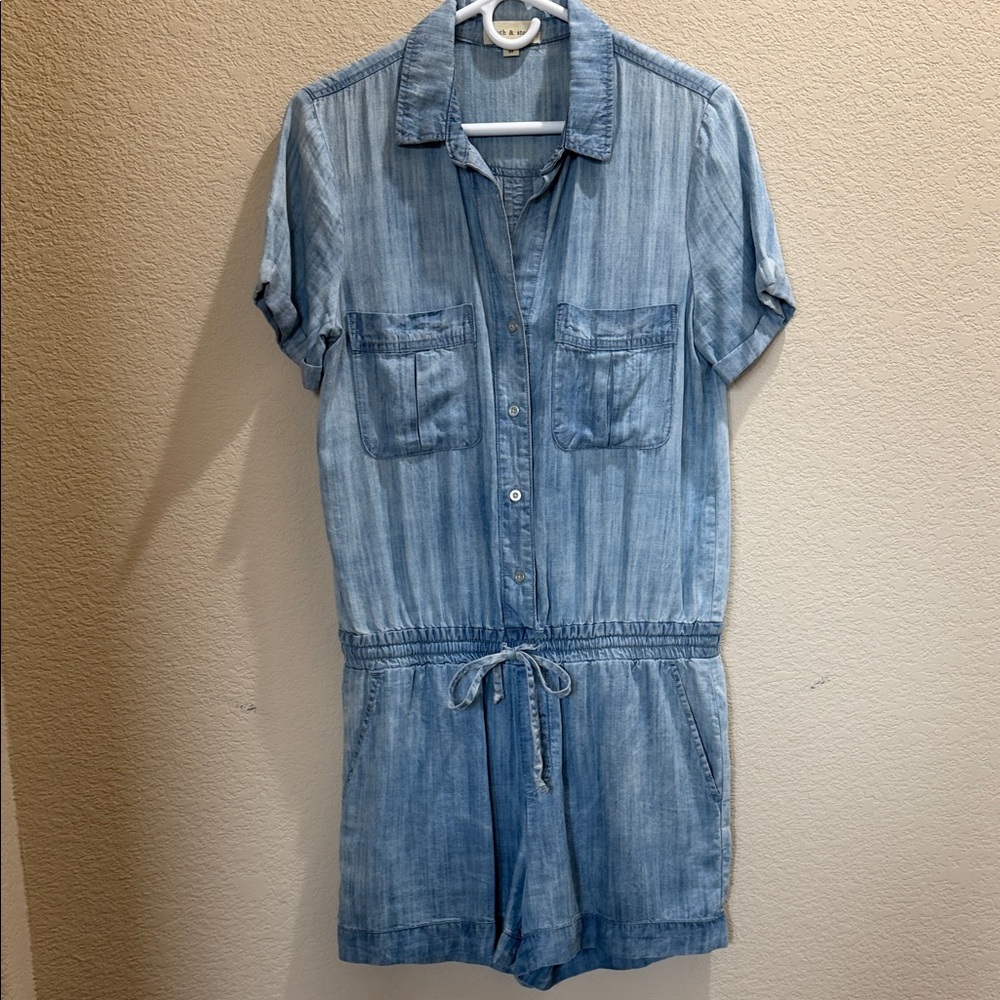 Cloth & Stone chambray denim romper size medium worn once ANTHRO